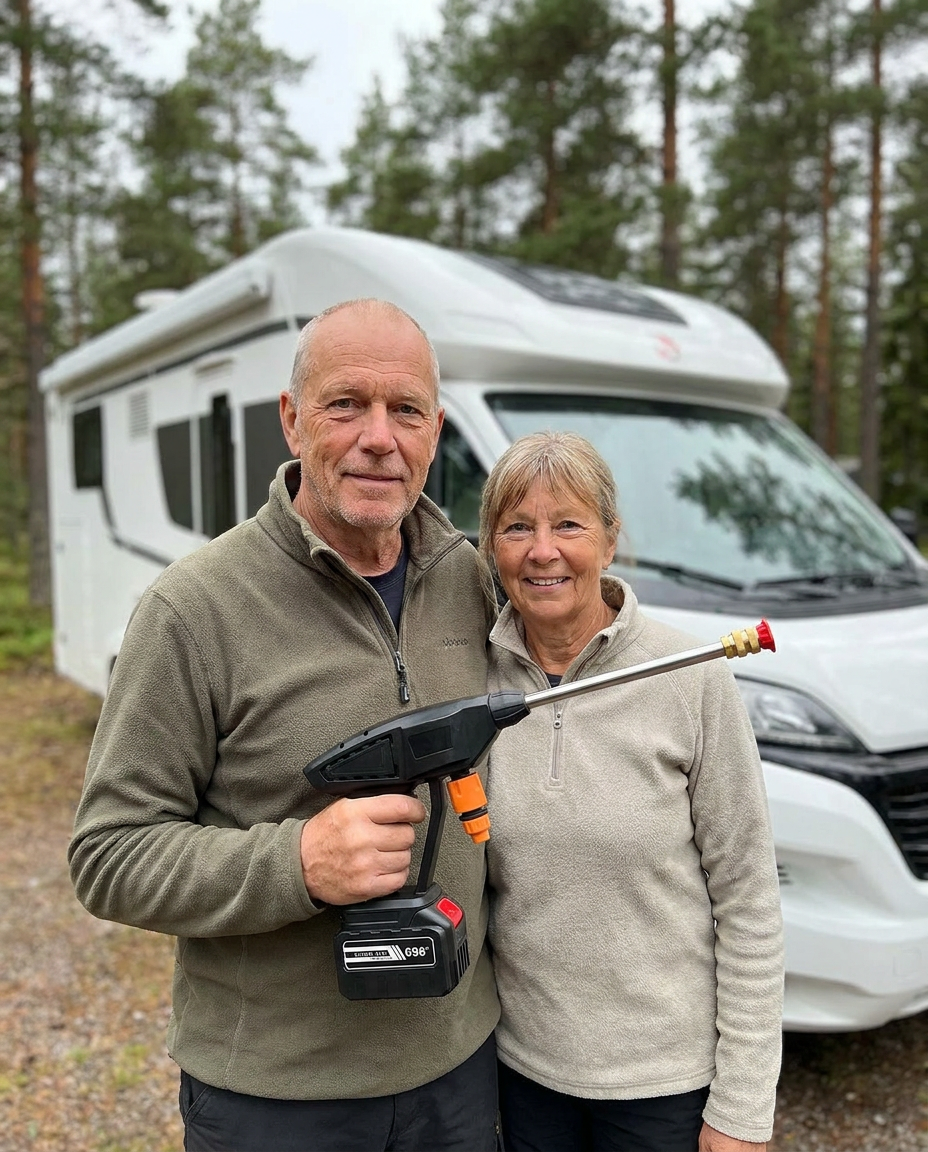 Den känslan när husbilen är ren innan du går in i huset